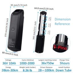 36V 10Ah/15Ah/20AH Hailong Ebike Battery with USB Lithium Li-ion 18650 Motor Bike Conversion Kit Electric Bike Bicycle