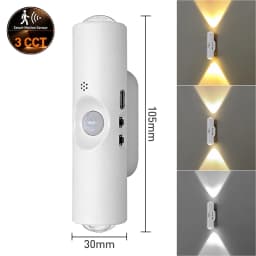 Double Head RGB LED Night Light with Motion Sensor Rechargeable Magnetic Wall Lamp for Cabinet Hallway Stair Mood Ambient Light