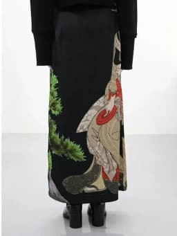 Tie Dye Black Print Skirts Womens A-line Split Long Skirt Harajuku Japanese Streetwear Gothic Faldas Largas Mujer 2026 Fairycore