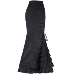 Vintage Gothic Long Skirts Women Punk Fish Tail Skirt New High Waisted Temperament Goth Skirt Festival Party Wear Woman Clothes
