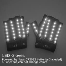 USB Rechargeable LED Glowing Gloves Finger Lighting Flashing Gloves Glasses Stage Performance Costume Dance Concert Decor