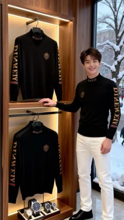 Men's Long Sleeve Fleece Lined Embroidered Slim Fit Casual Business Fashionable Trendy Sweatshirt Gold Luxury Autumn ...