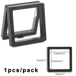 PE Film Jewelry Storage Box 3D Packaging Case Gemstone Free Stand Floating Frame Membrane Ring Earrings Necklace Display Holder
