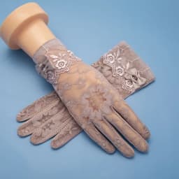 Women's Summer UV Resistant Ice Thin Driving and Cycling Touch Screen Anti Slip Breathable Short Sunscreen Lace Gloves