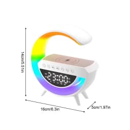 New Bluetooth Speaker Wireless Charger Table Lamp RGB Alarm Clock Sound Box LED Portable Mini Party Loudspeaker