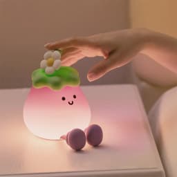 LED Cute Eggplant Night Light Dimmable Nursery Eggplant Lamps Super Squishy Silicone USB Rechargeable Touch Control Night Lamp