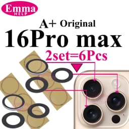 2Set Original Sapphire Back Camera Lens Glass for iPhone 16 15 14 13 12 Pro Max Mini Replacement Parts