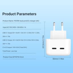 For Apple Original PD 35W Dual Type C Charger For iPhone 17 Air 13 12 11 14 15 16 Pro Max Plus iPad Charger Fast Charging Cable