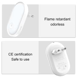 LED Night Light Wall Lamp EU Plug Light Control Induction Energy Saving Environmental Protection Bedroom Lamp Home Decor Q