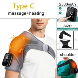 Electric Shoulder Heating Pad 3-Speed Vibration Muscle Relax Belt Thermal Massager Shoulder Neck Health Care Support Brace