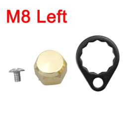 EKfan M8 Daiwa M7 Shimano Left / Right Hand Nut With Black 15MM Lock Washers and Screws For Baitcasting Fishing Reel DIY Parts