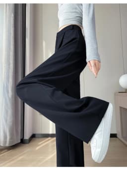 Spring 2024 New Fashion All-Match Simple Office Suit Pants Wide-Leg Pants High Waist Narrow Straight Casual Mop Pants Women