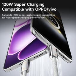 Toocki 120W USB Type C Cable for OPPO Supervooc 2.0 Vivo Super FlashCharge Data Cord Fast Type C Cable for iPhone Xiaomi Samsung