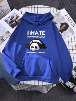 Cute Panda Sleeps Print New Women'S Sweatshirt Warm Vintage Pullover For Woman Fashion Korean Round Neck Hoodie Female