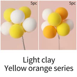 5/8Pcs/set Colorful Ball Bundle Clay Balloons Cake Topper Creative Cupcake Card Flag Birthday Party Baby Shower Dessert Decor