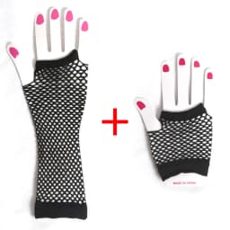 2 Pair/set Black Ladies Sexy Gloves Mesh Net Fishnet Gloves Hollow Fingerless Gloves Night Club Lolita Costume Punk Mittens