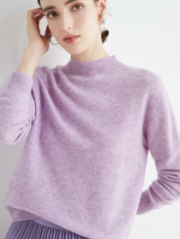 First-Line Seamless Women's Half-Turtleneck 100% Pure Wool Sweater Solid Color Long Sleeve Pullover Knitted Bottoming Sweater