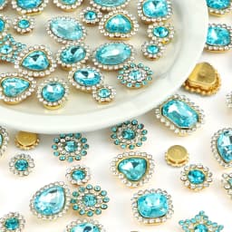 50pcs/lot Silver Claw Setting Glass Rhinestone Mixed Shape Sew On Crystal Stone Diamond for Wedding Dress Shoes Bags DIY Trim