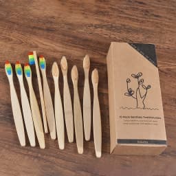 10Pcs Bamboo Toothbrush Eco Friendly Wooden Tooth Brush BPA Free Soft Bristle Tip Charcoal Adults Oral Care Toothbrushes
