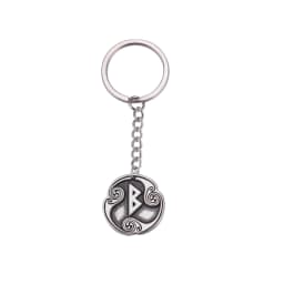 EUEAVAN Retro Mysterious 24 Runes Keychain Norse Viking Jewelry Courage Charm Letter Amulet Keyring for Women Men Accessories