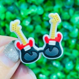 1-17Pcs Music Is My Life Slipper PVC Shoes Charms Guitar Microphone Buckle Clog Decorations DIY Backpack Wristbands Party Gift