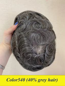 Bond--Male Hair Prosthesis Mono Lace,PU Front And NPU Back Men's Wig Durable Men's Capillary Prothesis 100% Natural Wigs For Men