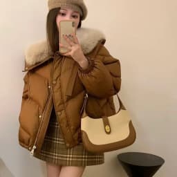 2026 Winter Down Cotton Short Padded Jacket Women Parkas Fur Collar Thick Cotton Coats Clothes Black Casual Outerwear Female New