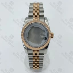 BLIGER 31mm NH05 NH06 Watch Case Fluted Curved Silver Gold Rose Gold Jubilee For Ladies Watch Date Sapphire Glass Waterproof