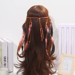 Boho Feather Headband Hippie Headband Gypsy Feather Headpiece Indian Costume Headwear Hair Accessory for Women