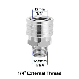 Pressure Washer Coupler 1/4 Inch Stainless Steel Quick Connect Fittings Male Female Accessories With Internal External Thread