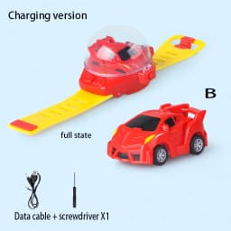 2.4G Children's Watch Remote Control Car Toy Novelty RC Car Toy Cartoon Portable USB Charging Watch Car Kid Birthday Gift