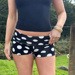 Y2K Fold Over Shorts for Women Polka Dot Elastic Waist Casual Shorts Women Summer Low Rise Hot Shorts Fittness Micro Shorts