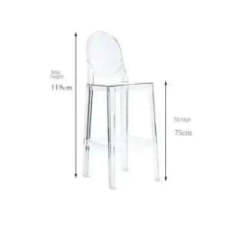 Simple Ghost Nordic Transparent Bar Chairs High Chair Acrylic Creative Bar Stools Outdoor Backrest Front Desk High Chair