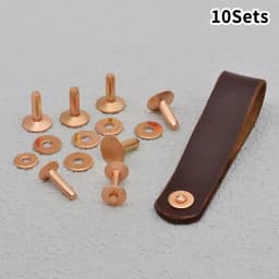 10sets Rivet Fixed Copper Rivet For Leather With Burrs Washers For DIY Rivet Fixed DIY Vintage Leather Goods
