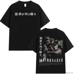 Resident Evil 2 Leon Claire Rpd Station Acid Wash Oversized Cotton T Shirt 2026 Horror Game Graphic Tee for Men Women