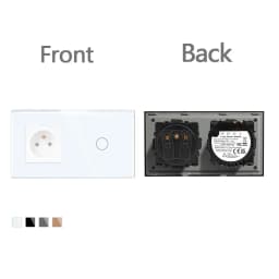 TAWOIA French Polish Power Socket Touch Switch Glass Panel USB Double Outlet Triple Wall Sockets Button Switch Fits E-type Plugs