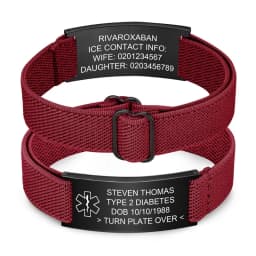 Personalized Medical Alert Bracelet for Men Customized Elastic Strap Stainless Steel Medical ID Bracelets Engraved Medic Info