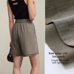 Amii Women's Shorts 2026 Summer New Chiffon Patch Casual Loose Fit Elastic Waist Pants Basic Versatile Woman Clothes 12622043