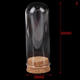 4/6/8/10CM Doll Glass Dome Display Wood Cork Bell Jar With Wooden Base Decoation Craft Table Decoation Craft
