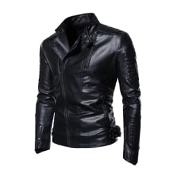 Suit Vintage Plus Velvet PU Leather Jacket Casual Blazer Men's Slim Fit Leather Jacket Streetwear Man Outerwear Leather Jackets