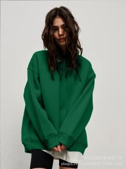 Pullover Loose Fit Hoodie Casual with Crew Neck Long Sleeve Standard Length Single Pullover Closure Japanese Korean Women Hoodie