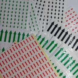 6mm Circular Dot Arrow Label 10x10mm Square Directional Arrow Sticker Red, Green Defective Product Label Rework Mark Sticker