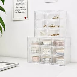 Transparent 6/9/12Grids Dust-proof Jewelry Organizer Desktop Storage Box Drawer Type Shelf Storage Small Drawer Jewelry Box