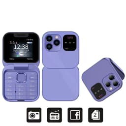 Foldable Mini Mobile Phone Speed Dial 1.77'' Display Dual SIM Cellphone Flashlight Blacklist Magic Voice FM Radio Fold Telephone