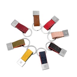 CH Embossed Monogram Leather Keychain Gold Plated Key Ring Luxury Stylish Key Holder Gift Daily Use Fashion Accessory Trendy