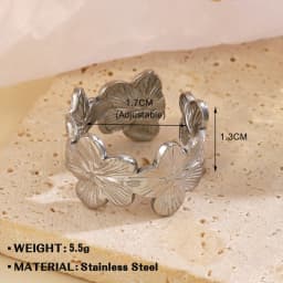 Elegant Stainless Steel Big Bloom Flower Rings For Women 18k Gold PVD Plated Open Ring Finger Jewelry Wedding Her Gift Punk