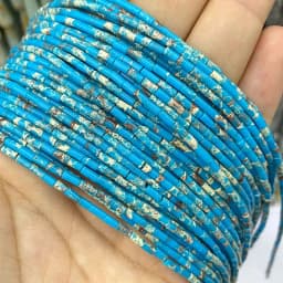 Natural Stone Beads 2x4mm Hematite Agate Jasper Crystal Cylinder Tube Loose Spacer Bead for Jewelry Making Diy Bracelet Necklace