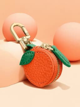 Fashion Personality Red Cherry Shape Fruit Pendant Coin Purse Mini Cute Keychain PU Leather Bag Pendant Small Bag Gift for Girls