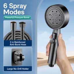 High Pressure Shower Head Handheld Large Panel Rainfall Showerhead with One-Key Stop Water Saving for Bathroom Accessories