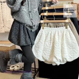 Korean high-quality temperament rhombic bud casual pants women's autumn and winter new fashion loose thick wide-leg pants shorts